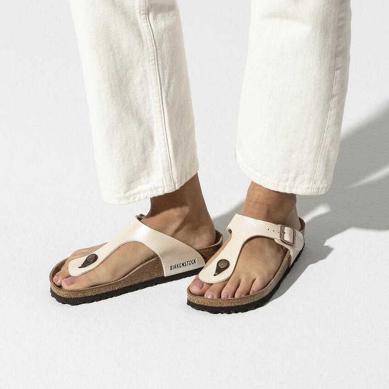 Gizeh Birkenstock Cipkovane Birko Flor Damske Biele | SK 112TCE